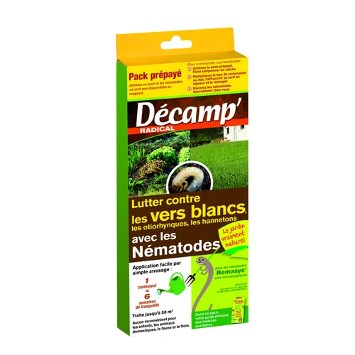 Une solution pour l’extérieur：Nématodes contre vers blancs 50 m²