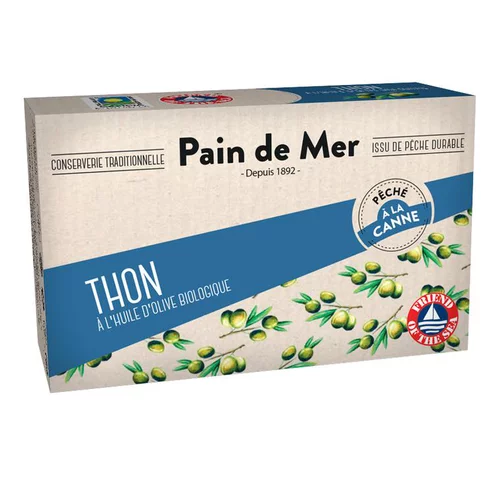 Extérieur utile：Thon à l'huile d'olive en boîte Pain de Mer - 120 g