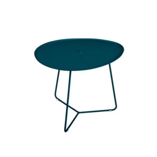 Extérieur nature:Table basse cocotte FERMOB bleu acapulco L44,5xl55xh43,5