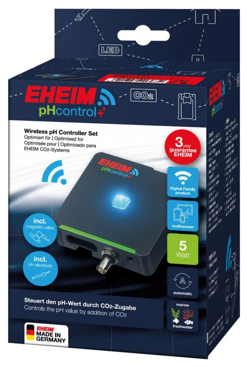 Pour un extérieur agréable:Set contrôleur de pH WIFI pour aquarium coloris noir pHcontrol+e connecté