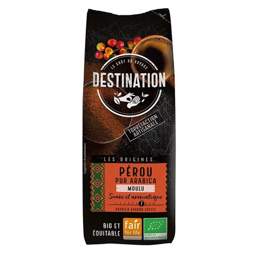 Qualité jardin：Café moulu pur arabica bio Pérou Destination - 250 g