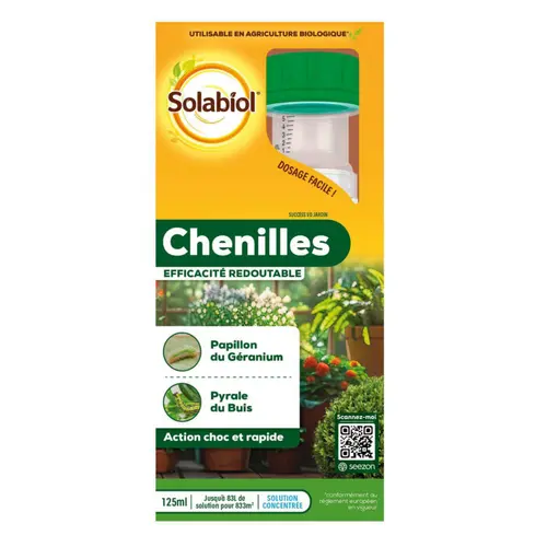 Jardin expert:Traitement insecticide anti-chenilles concentré Solabiol - 125 ml