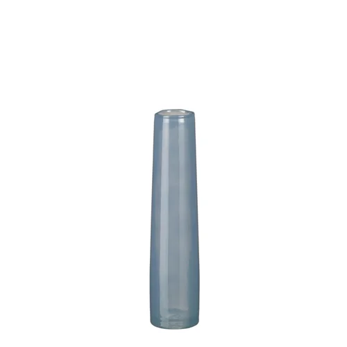 Mon jardin:Vase soliflore en verre coloris bleu Xandra - Ø 7 x H 30,5 cm