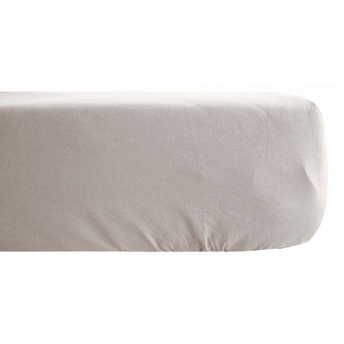 Drap housse Palace pur coton teint lavé 63 fils/cm² Vent du sud – 140x190, Palace Naturel