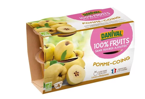Jardin extérieur:Purée de fruits pomme coing bio - 4 x 100g