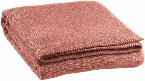 Conçu pour le jardin：Drap de bain en coton coloris terracotta Vivaraise Bora - 150 x 90 cm