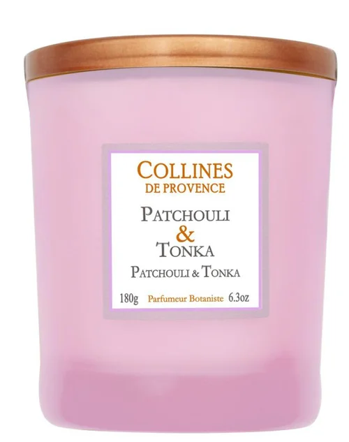 Pour organiser vos extérieurs:Bougie parfumée en cire végétale Collines de Provence Patchouli Tonka - 180 g