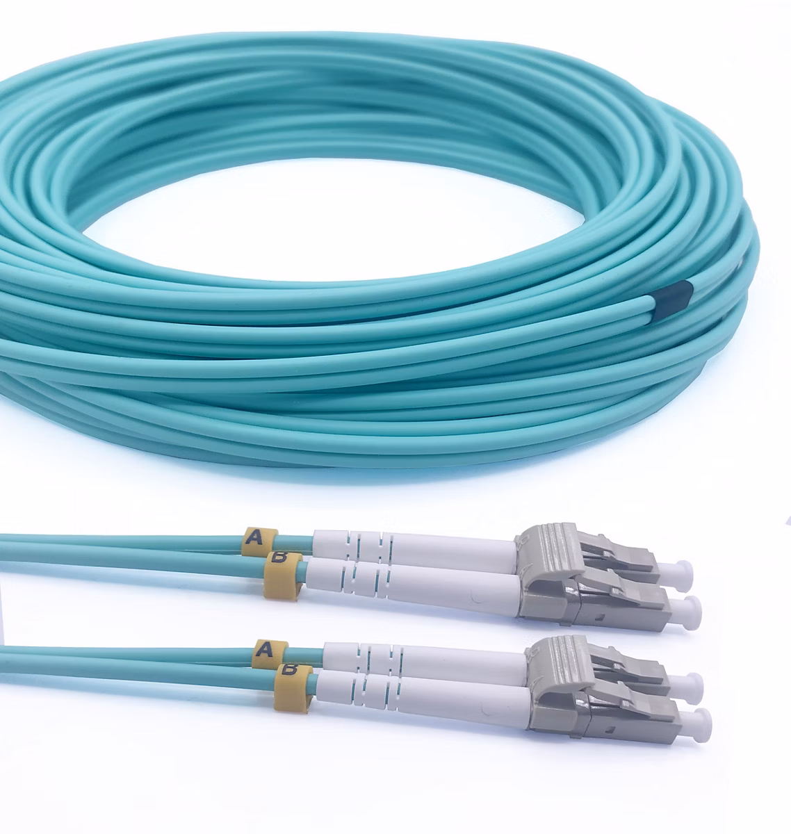 Elfcam – 10m Câble Fibre Optique Duplex LC/UPC à LC/UPC OM3 10Gb | 50/125um | LSZH | Haute Qualité
