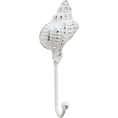 Patère en métal Coquillage 7 x 5 x 18 cm (Blanc)