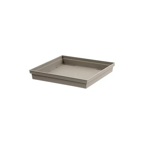 Sélection au jardin:Soucoupe Toscane carrée coloris taupe 40 x 40 x 5,9 cm