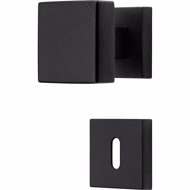 Boutons – Lot de 32, rosace a clipser 019, Carré 7 mm, Rosace trou de clé L, finition noir, pour porte intérieure.