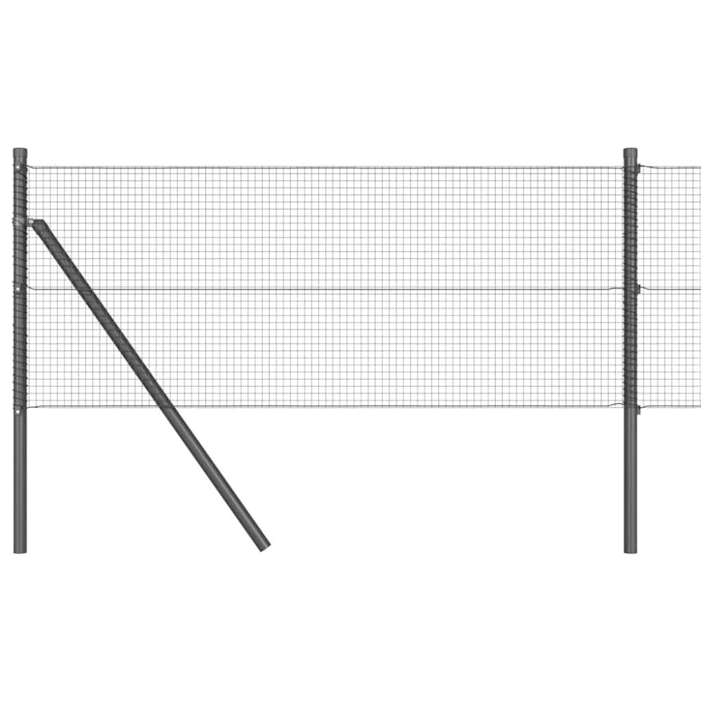 vidaXL Clôture en fils soudés pour fixation au sol 10 x 0,8 m Gris