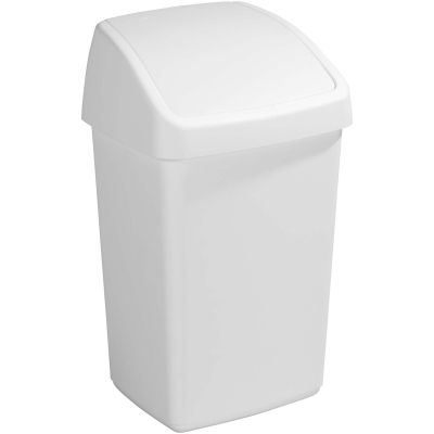 Poubelle blanche avec couvercle basculant Delta (25 litres)