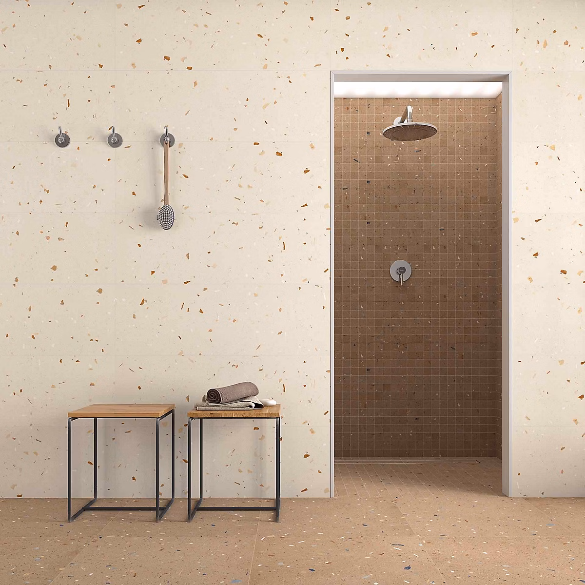 Carrelage Effet Terrazzo CROCCANTE 60 × 120 Nuez – Les Carreaux de Jean
