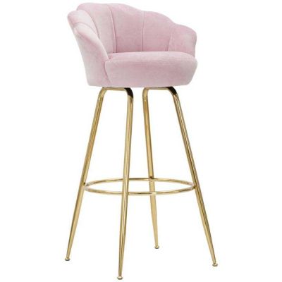 Fauteuil de bar en tissu et métal Vienna (Rose)