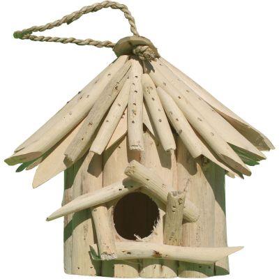 Nichoir carré en bois d'albésia à suspendre (19 x 19 x 20 cm)