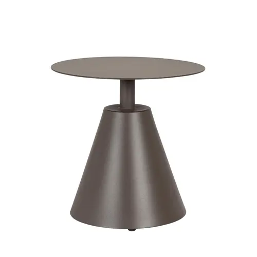Une sélection pensée pour le jardin:Table basse coloris cocao en aluminium Bizzotto Aloha - Ø 50 x 49,5 cm