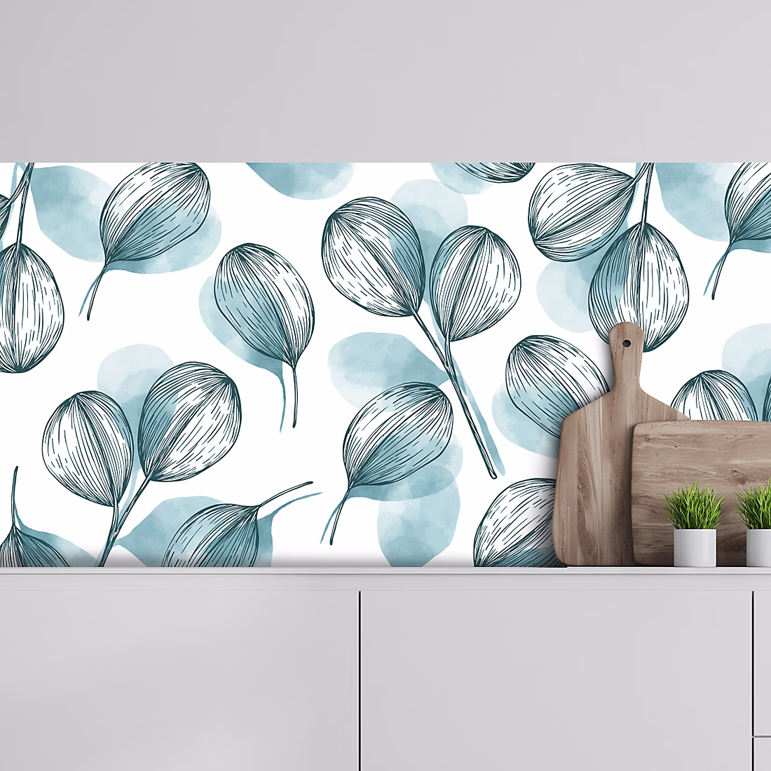 Crédence adhésive déco florale 40 × 300 cm