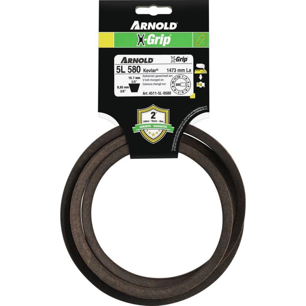 ARNOLD Courroie trapézoïdale x-grip v de type 5l580