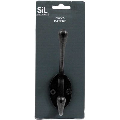 Patère en métal 2 têtes Hooks (Noir)