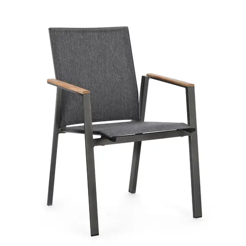 Sélection pour votre jardin:Fauteuil Capucine coloris gris en bois en aluminium et teck - 59 x 61 x 88 cm