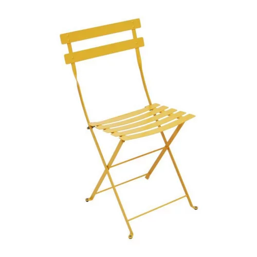 Pour équiper le jardin：Chaise pliante coloris jaune en acier Bistro - 38 x 40 x 82 cm