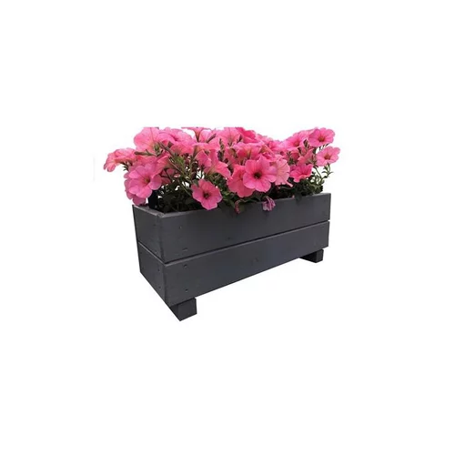 Pour organiser vos extérieurs:Jardinière Moline en mélèze cérusé gris 60 x 22 x H 20 cm