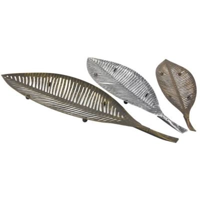 Corbeilles Feuilles en métal laqué (Lot de 3)