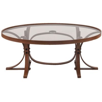 Table basse en bois et verre trempé Buket (Noyer)