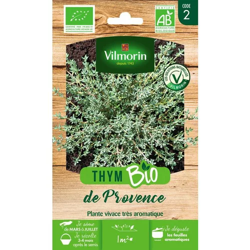 Idée nature：Graines de thym de provence bio Vilmorin - graines à semer