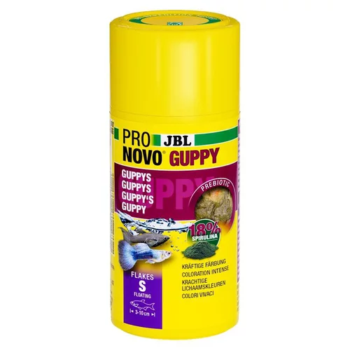 Accessoire au jardin：Alimentation pour guppys et poissons ovovivipares JBL Pronovo flocons – 100 ml