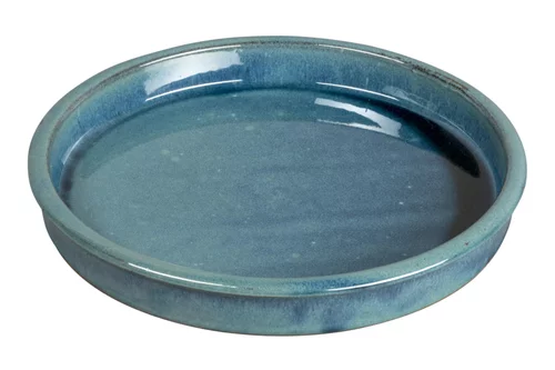 Univers végétal:Soucoupe en grès émaillé bleu turquoise Passion for Pottery Shanghaï - Ø 30 cm
