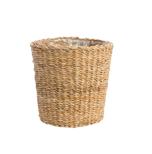 Côté jardin:Vannerie naturelle en jacinthe d’eau – 27 x 25,5 x 21 cm