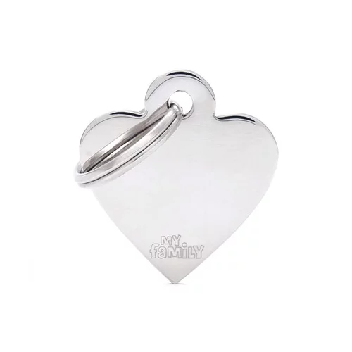 Jardin extérieur:Médaille basic petit cœur pour chien en laiton argenté