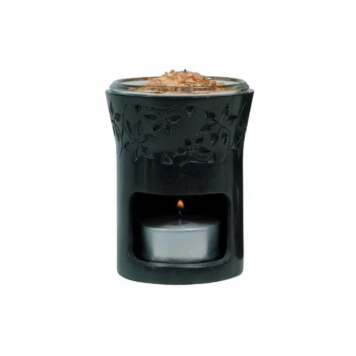 Extérieur confort：Diffuseur de résine noir à motif fleurs Géo - 11 x 8 x 8 cm