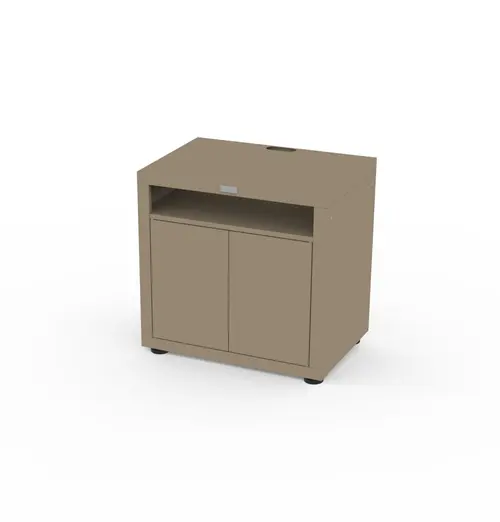Pour embellir le jardin:Meuble cuisson avec tablette taupe Le Marquier - L 80 x P 55 x H 79 cm