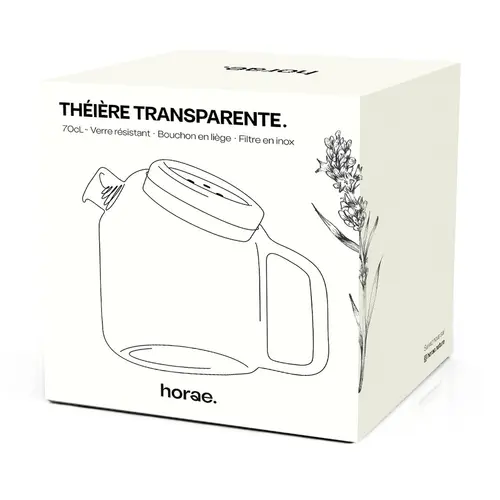 Jardin et équipement：Théière coloris transparent en verre soufflé Horae - 700 ml