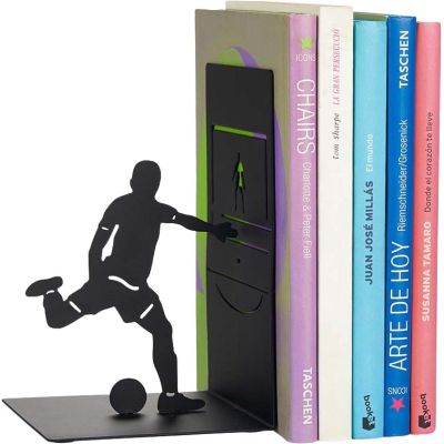 Serre-livres en métal noir Sport (Footballer)