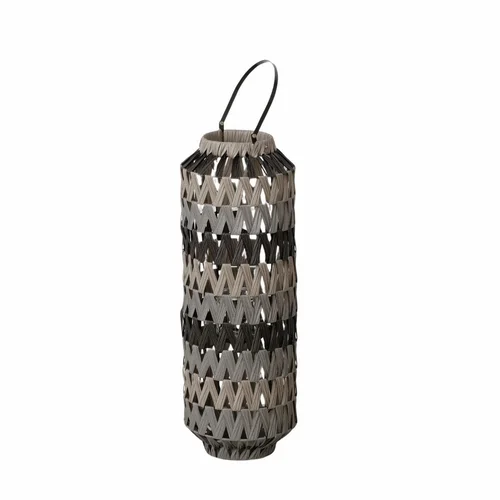Utile dehors：Lanterne en métal beige et gris Lorin - Ø 25 x H 62 cm
