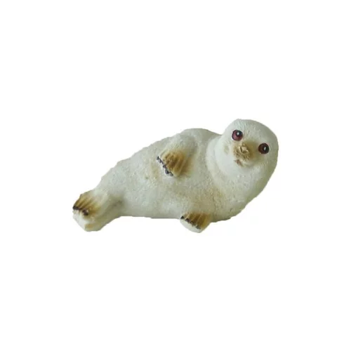 Pour enrichir votre univers jardin:Phoque blanc en résine 3 cm