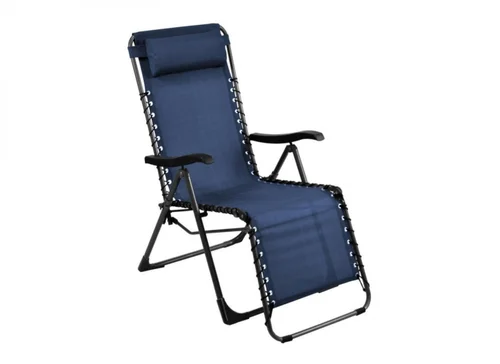 Solution maison:Fauteuil relax basculant en graphite chiné bleu - PROLOISIRS Neo