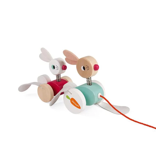 Déco extérieur:Lapins en bois à promener Zigolos – 1 à 3 ans