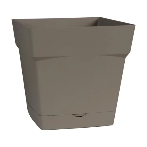 Votre allié à l’extérieur：Pot carre Toscane Taupe L24,8 x l24,8 x H24