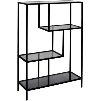 Etagère en métal et verre fumé Edison (80 x 30 x 113 cm)