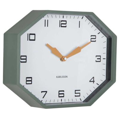 Horloge murale octogonale en résine Factory (Vert jungle)