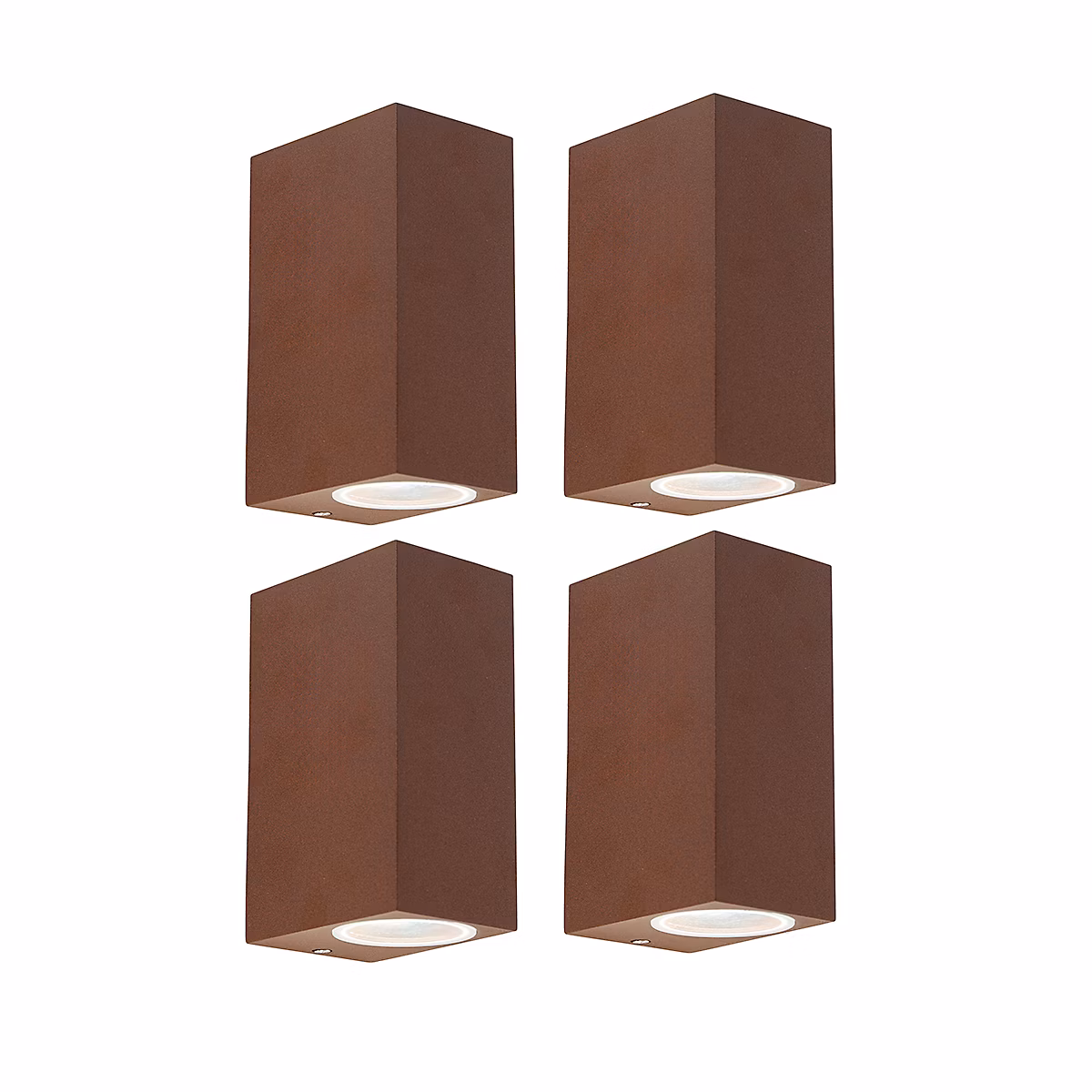 Ensemble de 4 appliques murales rouille brun 2 lumières IP44 – Baleno I