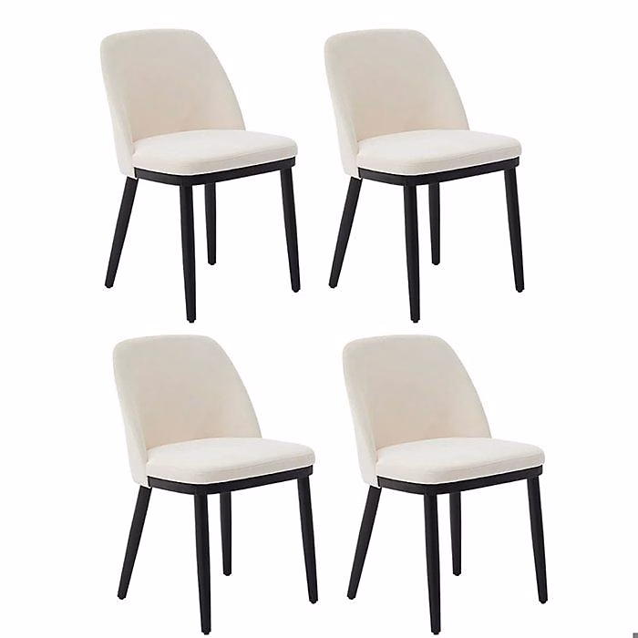 Chaises de Salle à Manger – HOERFURIY, – Velours Beige, 46 × 43 × 78cm, Design Scandinave, lot de 4