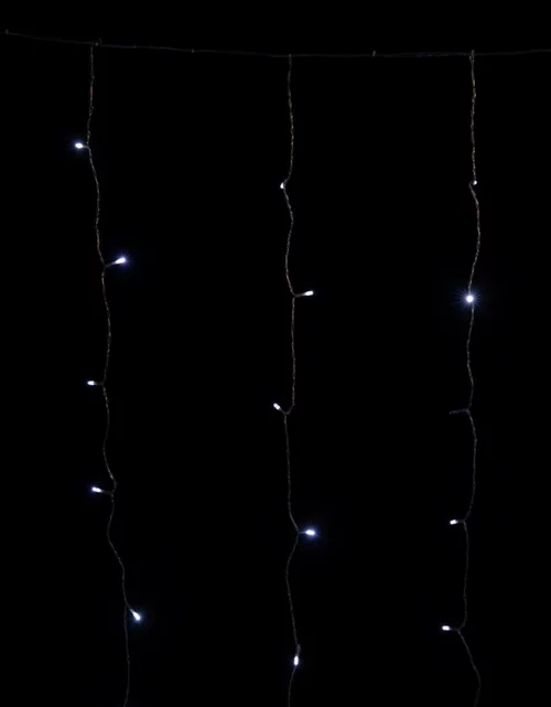 Pour mieux organiser vos extérieurs:Rideau lumineux 66 LED à lumière fixe blanc chaud et 30 flash sur secteur - 2 m