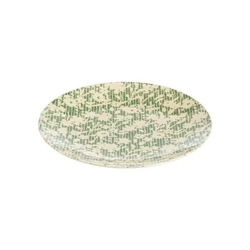 Pour vos jardins:Assiette plate en grès vert Léa - Ø 27 cm