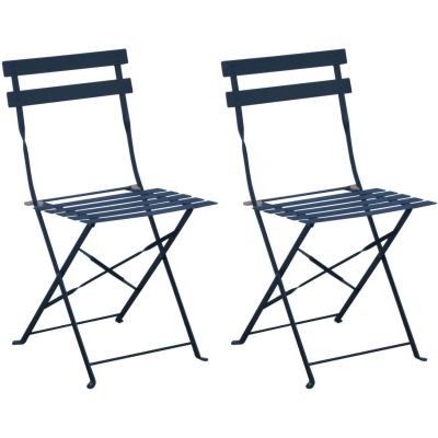 Chaises pliantes en acier Cuba (Lot de 2) (Bleu)